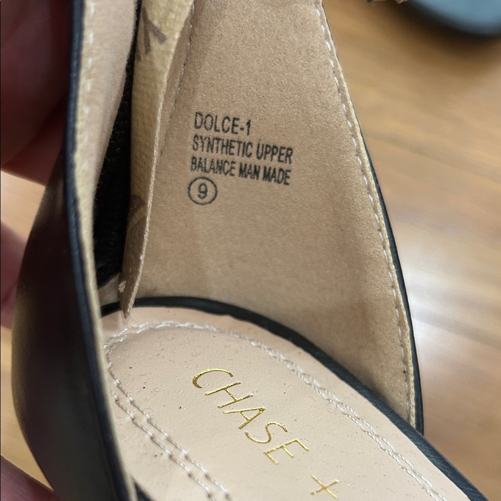 Chase + Chloe Black Heels with Crystal Accents size 9 - Picture 3 of 12